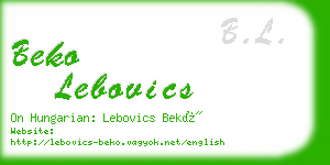 beko lebovics business card
